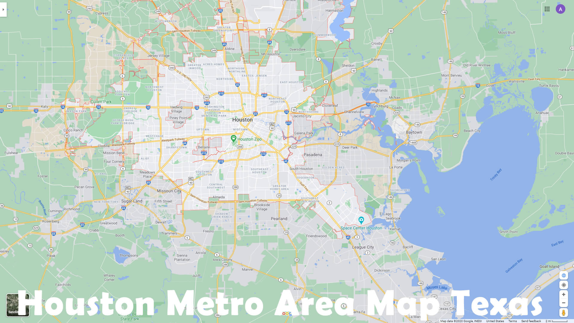 Houston Metro Zone Carte Texas